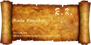 Rada Kasztor névjegykártya